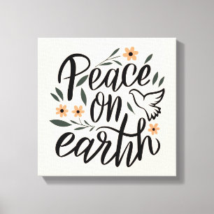 Vrede op Aarde Floral Design Canvas Afdruk