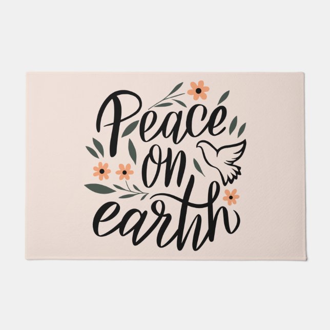 Vrede op Aarde Floral Design Deurmat (Voorkant)