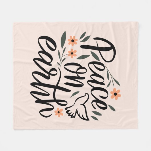 Vrede op Aarde Floral Design Fleece Deken (Voorkant (Horizontaal))