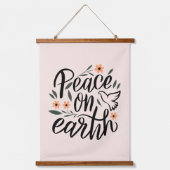 Vrede op Aarde Floral Design Hangend Wandkleed (Voorkant)