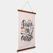 Vrede op Aarde Floral Design Hangend Wandkleed (Gebogen)