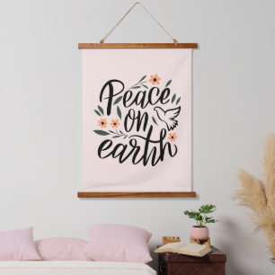 Vrede op Aarde Floral Design Hangend Wandkleed