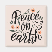 Vrede op Aarde Floral Design Magneet (Voorkant)