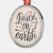 Vrede op Aarde Floral Design Metalen Ornament (Links)