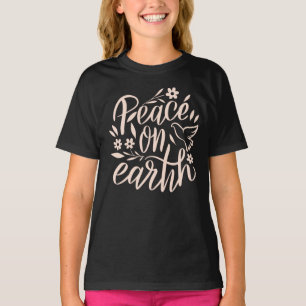 Vrede op Aarde Floral Design T-shirt