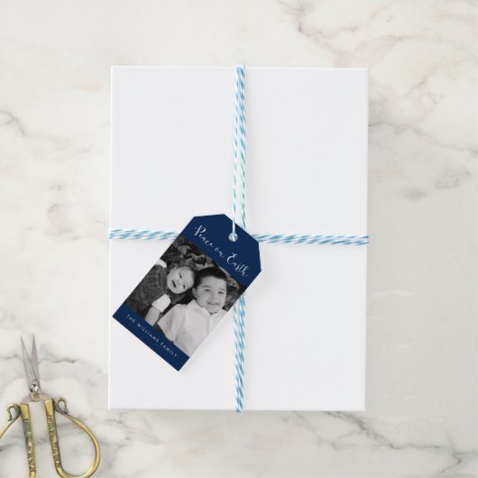 "Vrede op aarde" Fotodag Cadeaulabel (Met Touw)