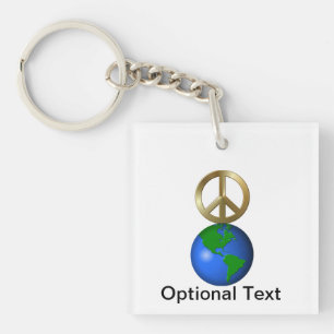 Vrede op Aarde Fun Rebus Style Word Puzzle Sleutelhanger