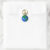 Vrede op Aarde Fun Rebus Style Word Puzzle Vierkante Sticker (Tas)