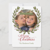 Vrede op aarde Gepersonaliseerd kerstfeestdag Feestdagenkaart (Voorkant)