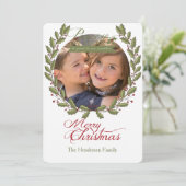 Vrede op aarde Gepersonaliseerd kerstfeestdag Feestdagenkaart (Staand voorkant)