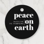 Vrede op aarde gepersonaliseerde moderne kerst bedankjes labels (Voorkant)