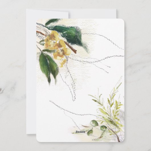 Vrede op aarde geschilderde bloemenfoto vakantieka feestdagenkaart (Achterkant)