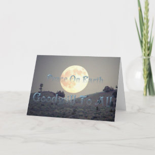 Vrede op aarde goodwill voor iedereen feestdagen kaart