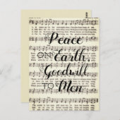 Vrede op aarde, goodwill voor Mannen Briefkaart (Voorkant / Achterkant)