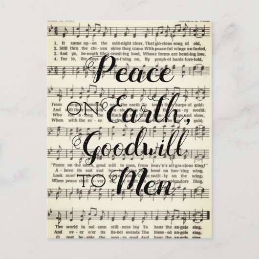 Vrede op aarde, goodwill voor Mannen Briefkaart (Voorkant)