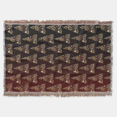 Vrede op aarde: gouden kerstboompatroon deken (Voorkant)