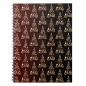 Vrede op aarde: gouden kerstboompatroon notitieboek (Voorkant)