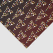 Vrede op aarde: gouden kerstboompatroon tissuepapier (Detail)