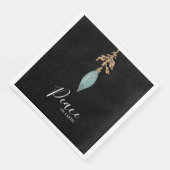 Vrede op Aarde Hand geschilderd Turquoise Waterver Servet (Hoek)