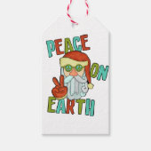 Vrede op Aarde Hippie Santa Cadeaulabel (Voorkant)