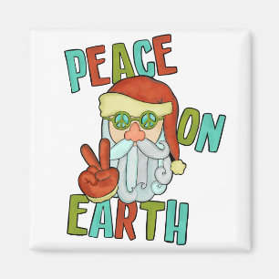 Vrede op Aarde Hippie Santa Magneet