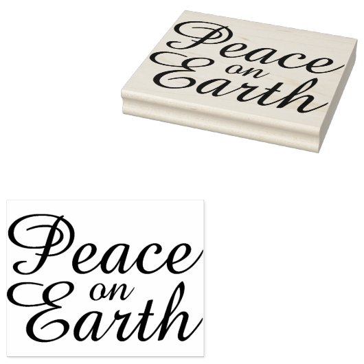 Vrede op Aarde Holiday Houtwamp Rubberstempel (Gestempeld)