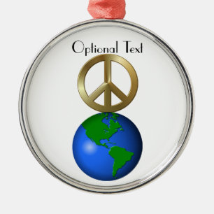 Vrede op Aarde in Rebus Word Puzzle Metalen Ornament