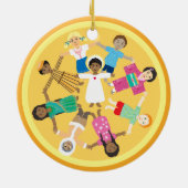 Vrede op aarde Jezus en kinderen Keramisch Ornament (Achterkant)