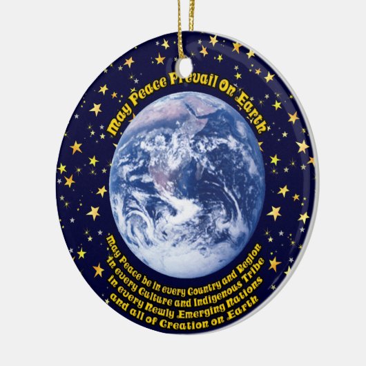 Vrede op aarde keramisch ornament (Links)