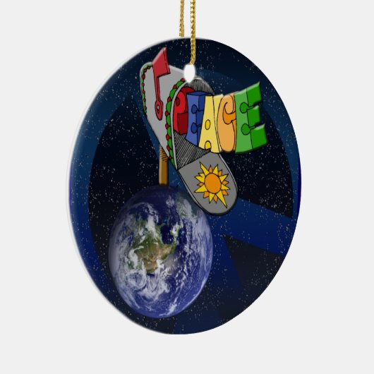 Vrede op Aarde Keramisch Ornament (Rechts)