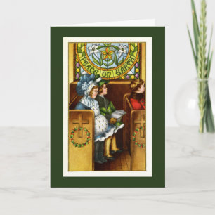 Vrede op aarde, Kerk, Kinderen, Kerstmis Feestdagen Kaart