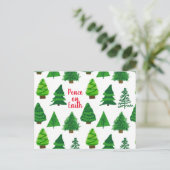 Vrede op aarde | kerstboompatroon briefkaart (Staand voorkant)