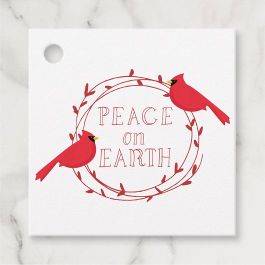 Vrede op aarde kerstcadeautjes bedankjes labels (Voorkant)