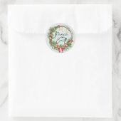 Vrede op aarde Kerstmis Envelop Seal Ronde Sticker (Tas)