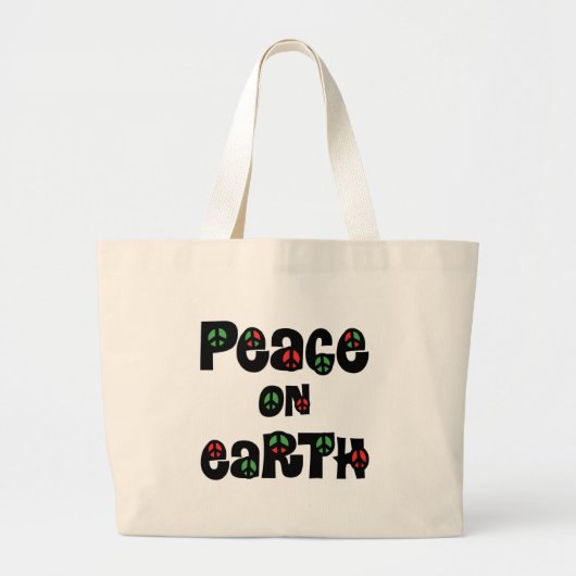 Vrede op aarde kerstmis grote tote bag (Voorkant)