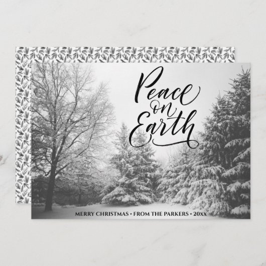 Vrede op aarde | Kerstmis in het winterlandschap Feestdagenkaart (Voorkant / Achterkant)