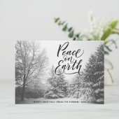 Vrede op aarde | Kerstmis in het winterlandschap Feestdagenkaart (Staand voorkant)