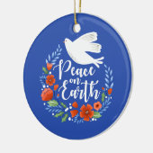 Vrede op Aarde kerstmis Keramisch Ornament (Links)