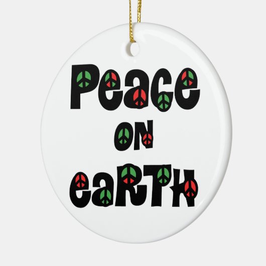 Vrede op aarde kerstmis keramisch ornament (Links)