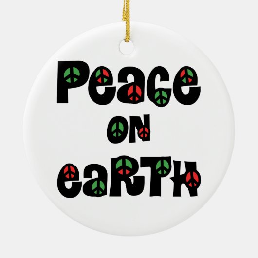 Vrede op aarde kerstmis keramisch ornament (Achterkant)