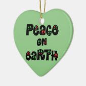 Vrede op aarde kerstmis keramisch ornament (Links)