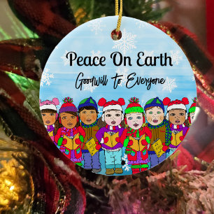 Vrede op aarde Kerstmis Keramisch Ornament