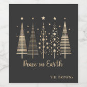 Vrede op aarde Kerstmis minimalistisch Wijn Etiket (Enkel label)