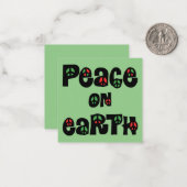 Vrede op aarde kerstmis notitiekaartje (Voorkant / Achterkant in situ)