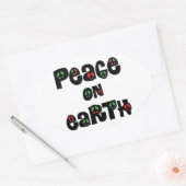 Vrede op aarde kerstmis ovale sticker (Envelop)