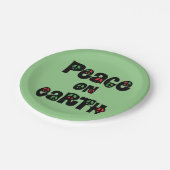 Vrede op aarde kerstmis papieren bordje (Gekanteld)