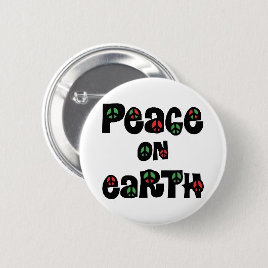 Vrede op aarde kerstmis ronde button 5,7 cm (Voorkant /achterkant)