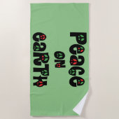 Vrede op aarde kerstmis strandlaken (Voorkant)