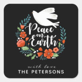 Vrede op Aarde kerstmis Vierkante Sticker (Voorkant)