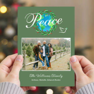 Vrede op aarde kerstvakantie aangepaste foto feestdagenkaart